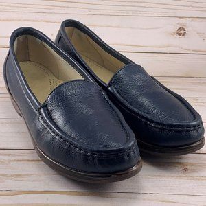 SAS Simplify Navy Blue Slip-On Leather Loafer Shoes Narrow Width Women's Size 6